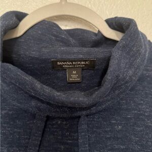 Banana Republic Blue turtleneck drawstring cotton sweater.
